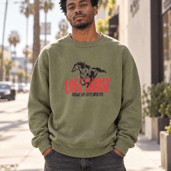 Lost Horse Crewneck Green - Lost In LA